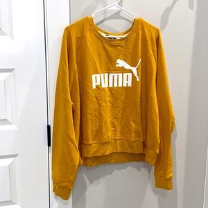 New Puma Brand Mustard Yellow Size XXL Oversized Athletic Sweatshirt NWT